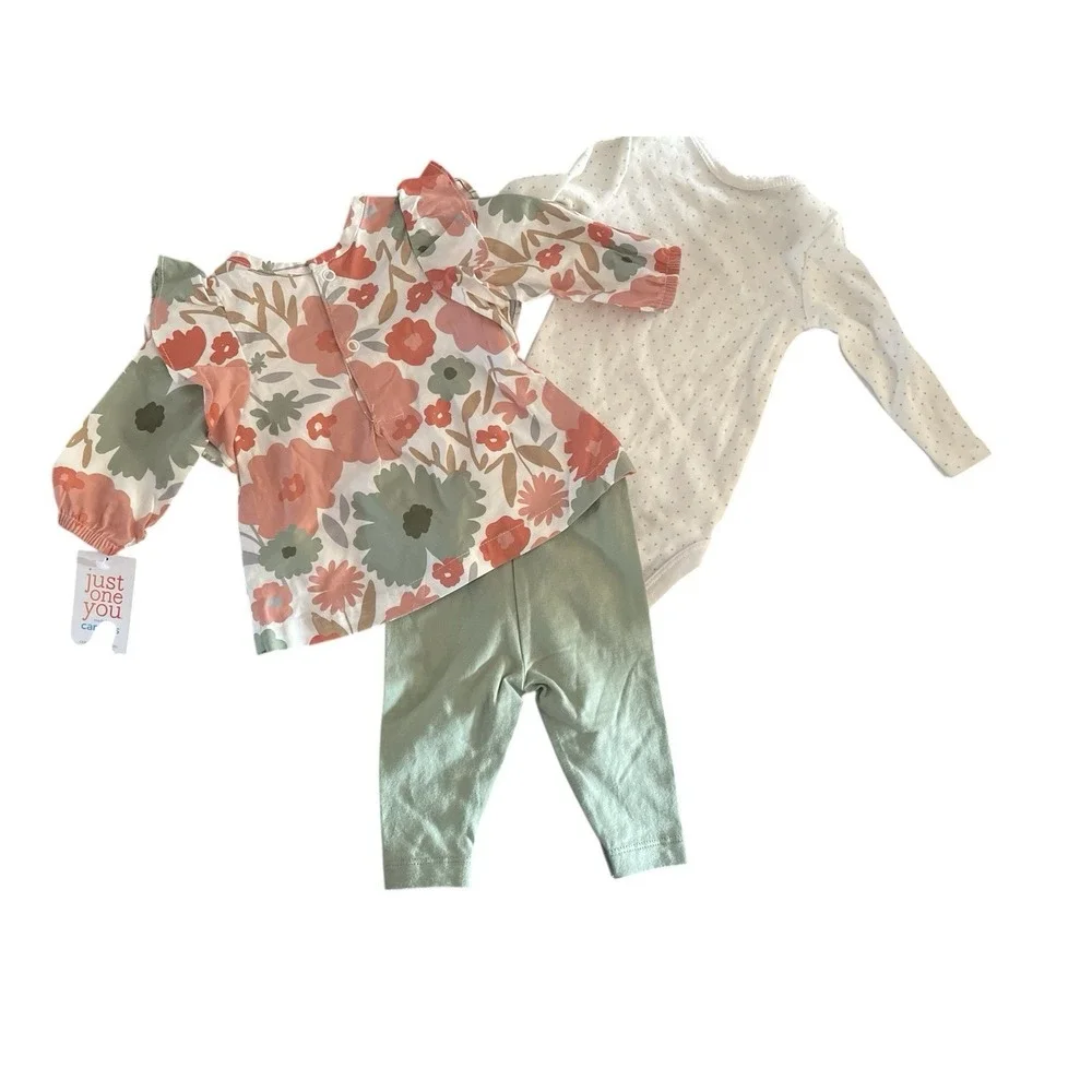 Carter's Just One You Baby Girl 3-Piece Pants Set Size 3 Months New with Tags